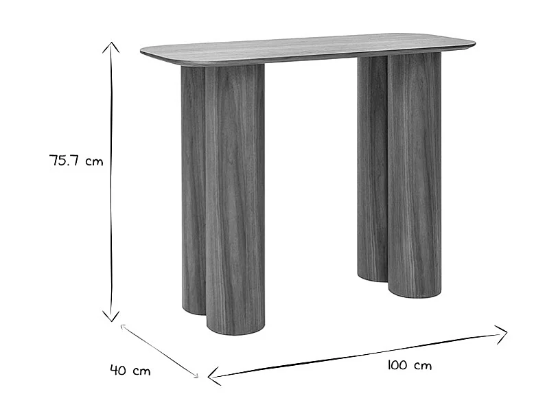 Console design en bois foncé L100 cm FOLEEN