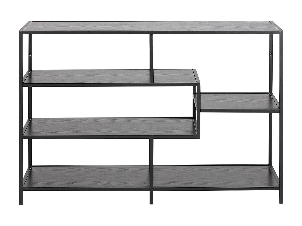 Console industriale metallo nero e legno L114 cm TRESCA