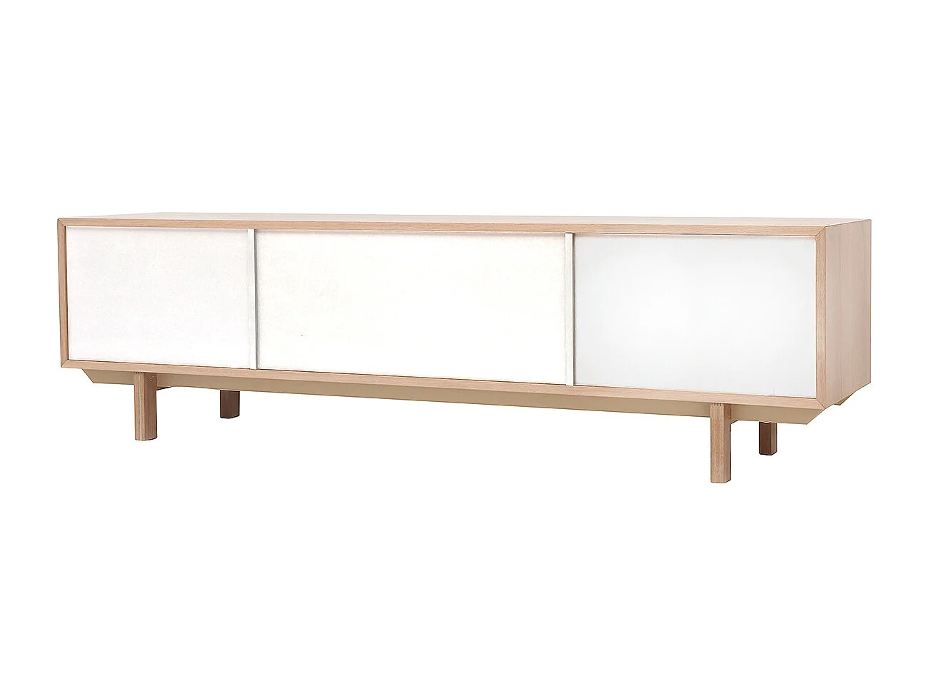 Meuble TV scandinave bois et blanc L180 cm SID