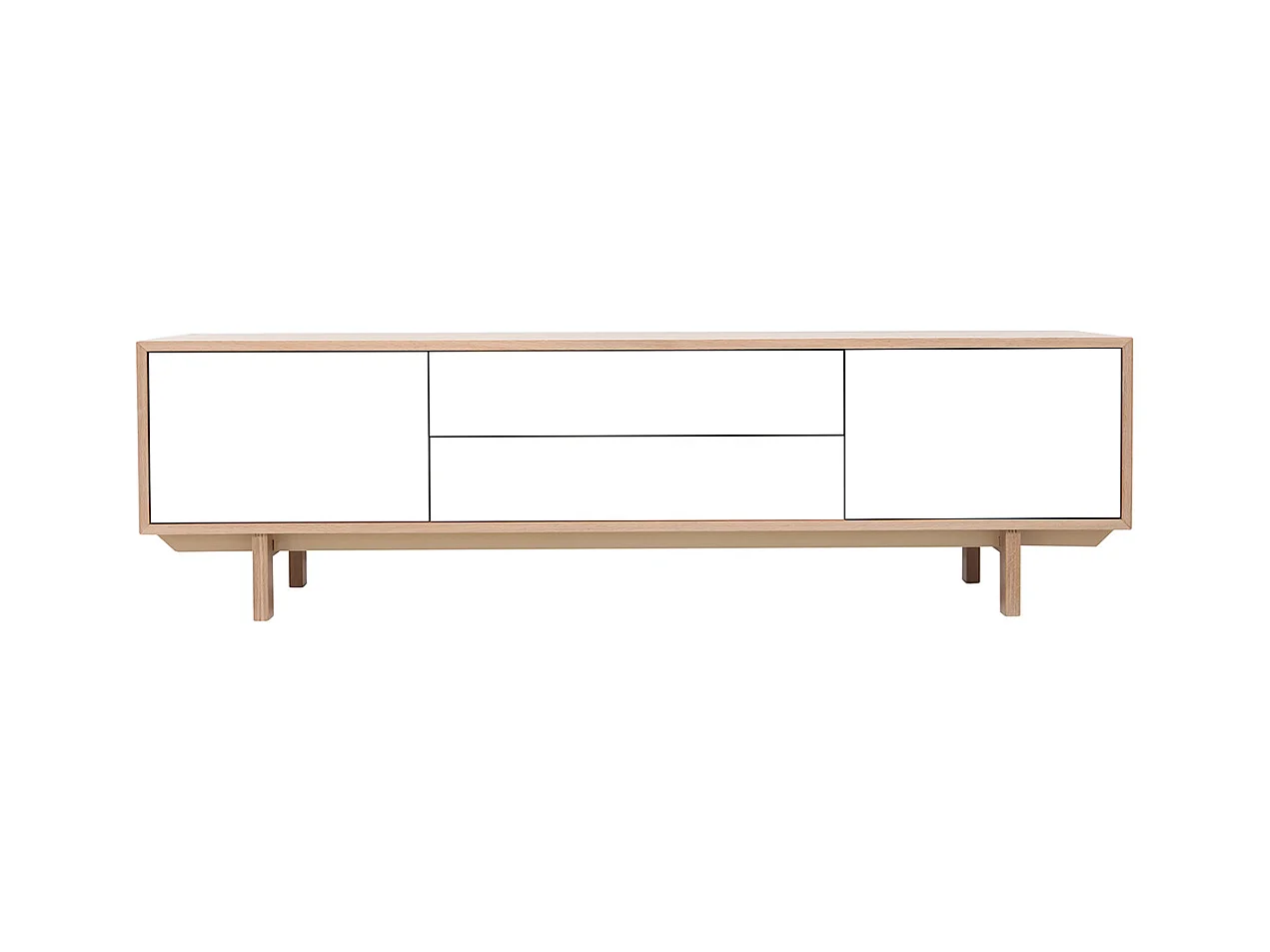 TV-Möbel skandinavisch Holz und Weiß 180 cm SID