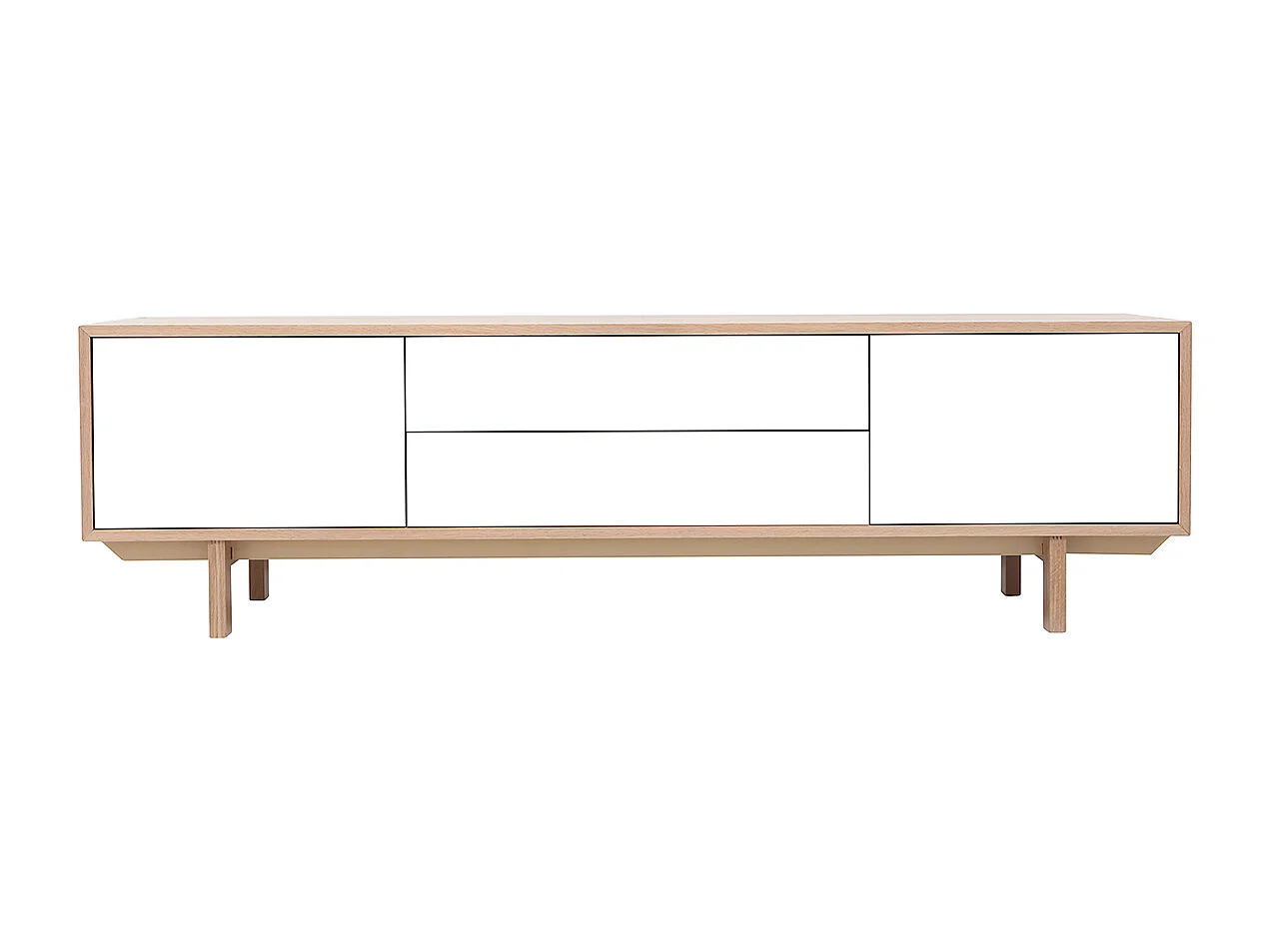 Mueble TV nórdico madera y blanco 180cm SID