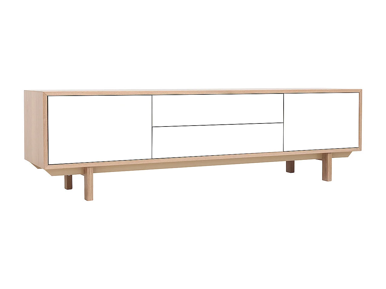 Mueble TV nórdico madera y blanco 180cm SID