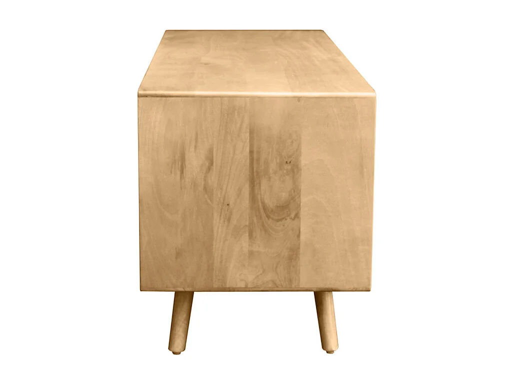 Mobile TV in legno massello di mango e motivo a intreccio rattan L110 cm ACANGE