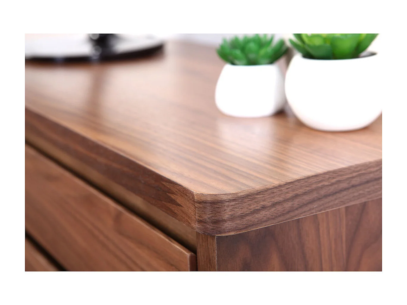 Meuble TV vintage bois foncé avec tiroirs L140 cm FIFTIES