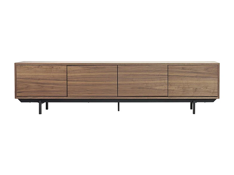 Mueble TV vintage de nogal y metal 200 cm MANNY