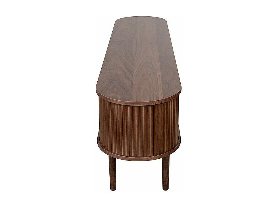 Meuble TV vintage bois foncé noyer avec rangements 2 portes coulissantes L180 cm EPIC