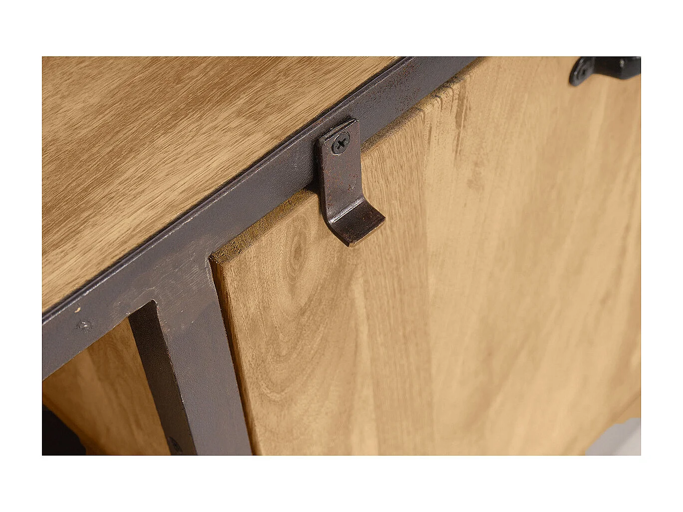 Meuble TV industriel en bois manguier massif L178 cm INDUSTRIA