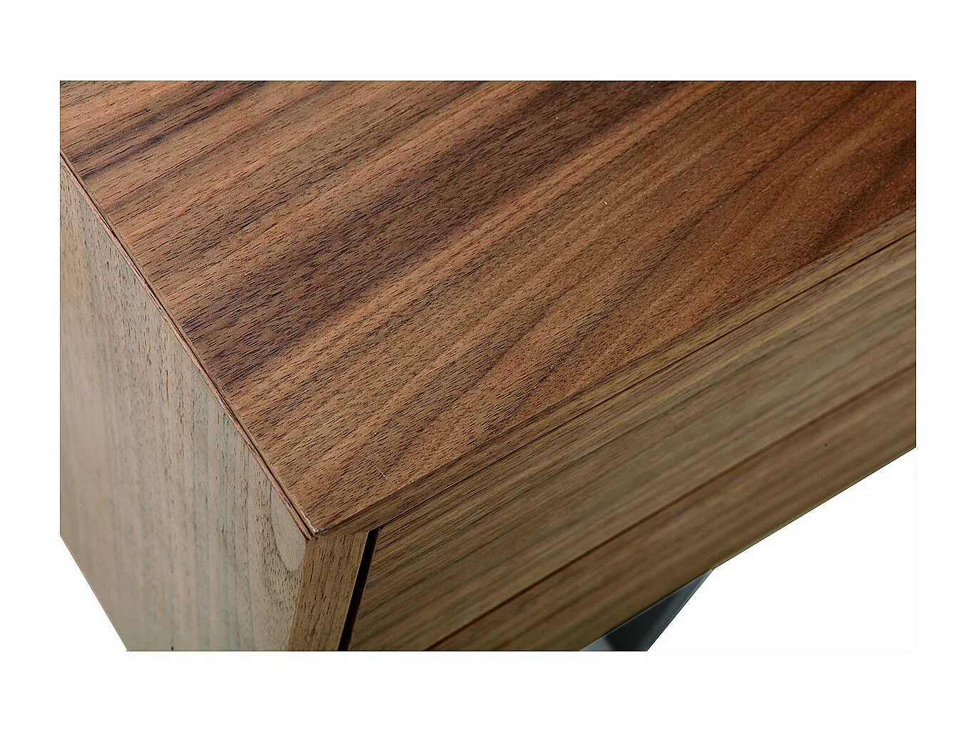 Meuble TV vintage en bois foncé avec rangements fermés L160 cm MANNY