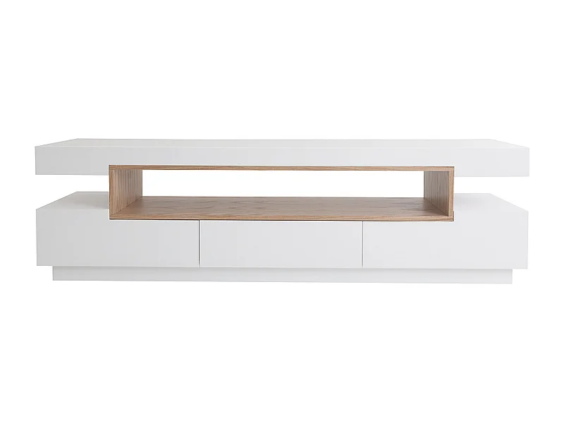 Mueble de TV de diseño blanco y madera L200 cm LIVO