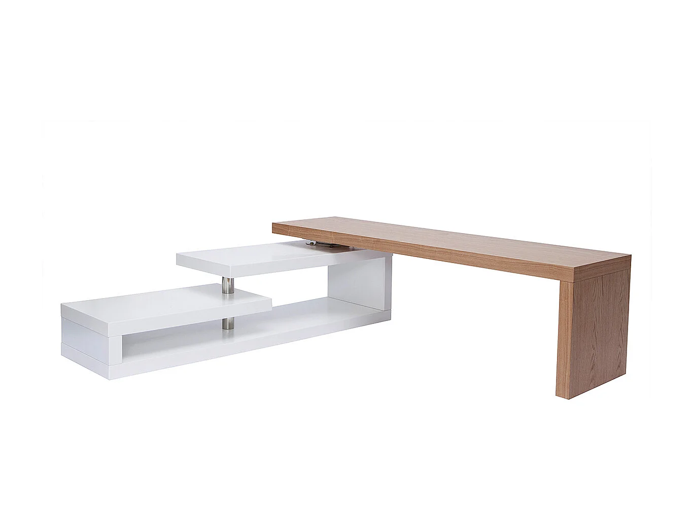 Mobile TV design componibile bianco e legno MAX