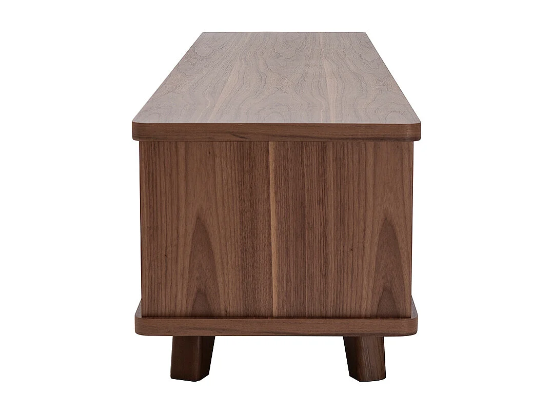 Meuble TV vintage bois foncé noyer 2 portes L180 cm FIFTIES