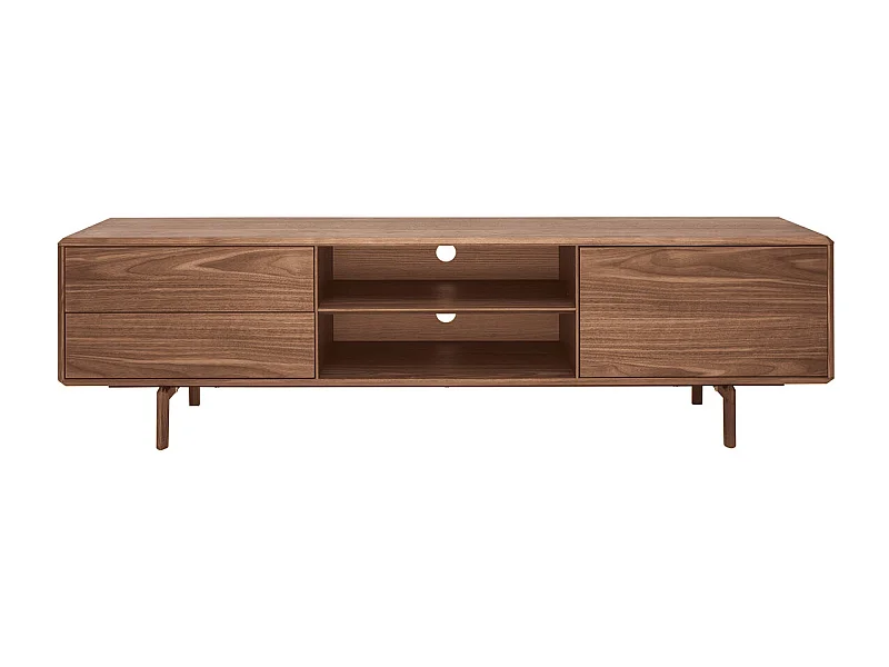 Mueble TV de nogal con almacenaje 180 cm SUVA