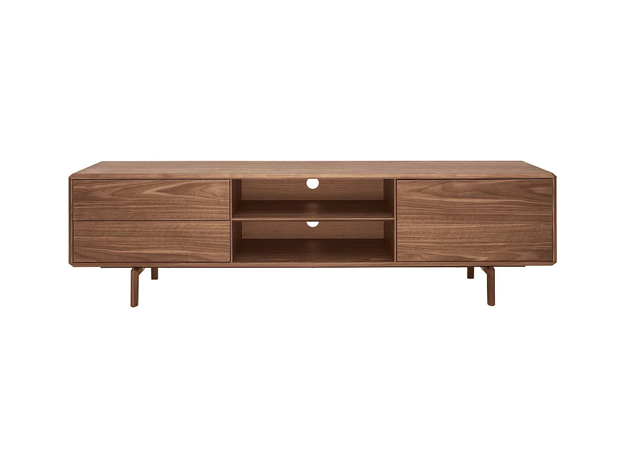 Mueble TV de nogal con almacenaje 180 cm SUVA
