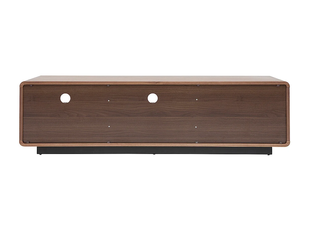 Meuble TV vintage en bois foncé noyer et métal noir L160 cm JAKO