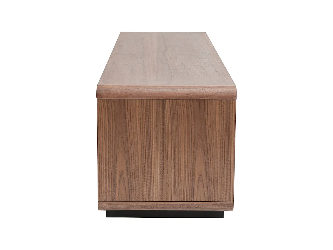 Meuble TV vintage en bois foncé noyer et métal noir L160 cm JAKO