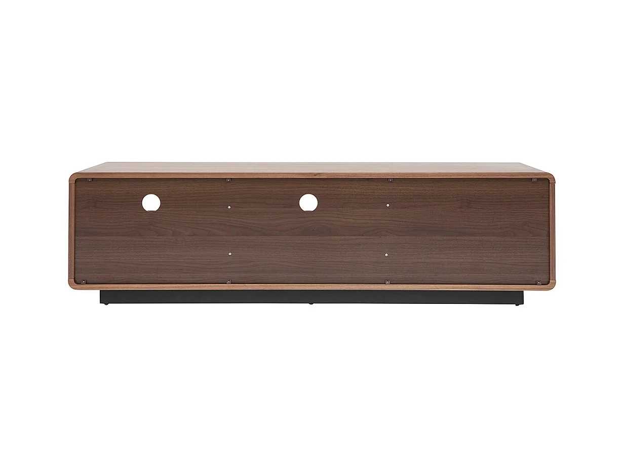 Meuble TV vintage en bois foncé noyer et métal noir L160 cm JAKO