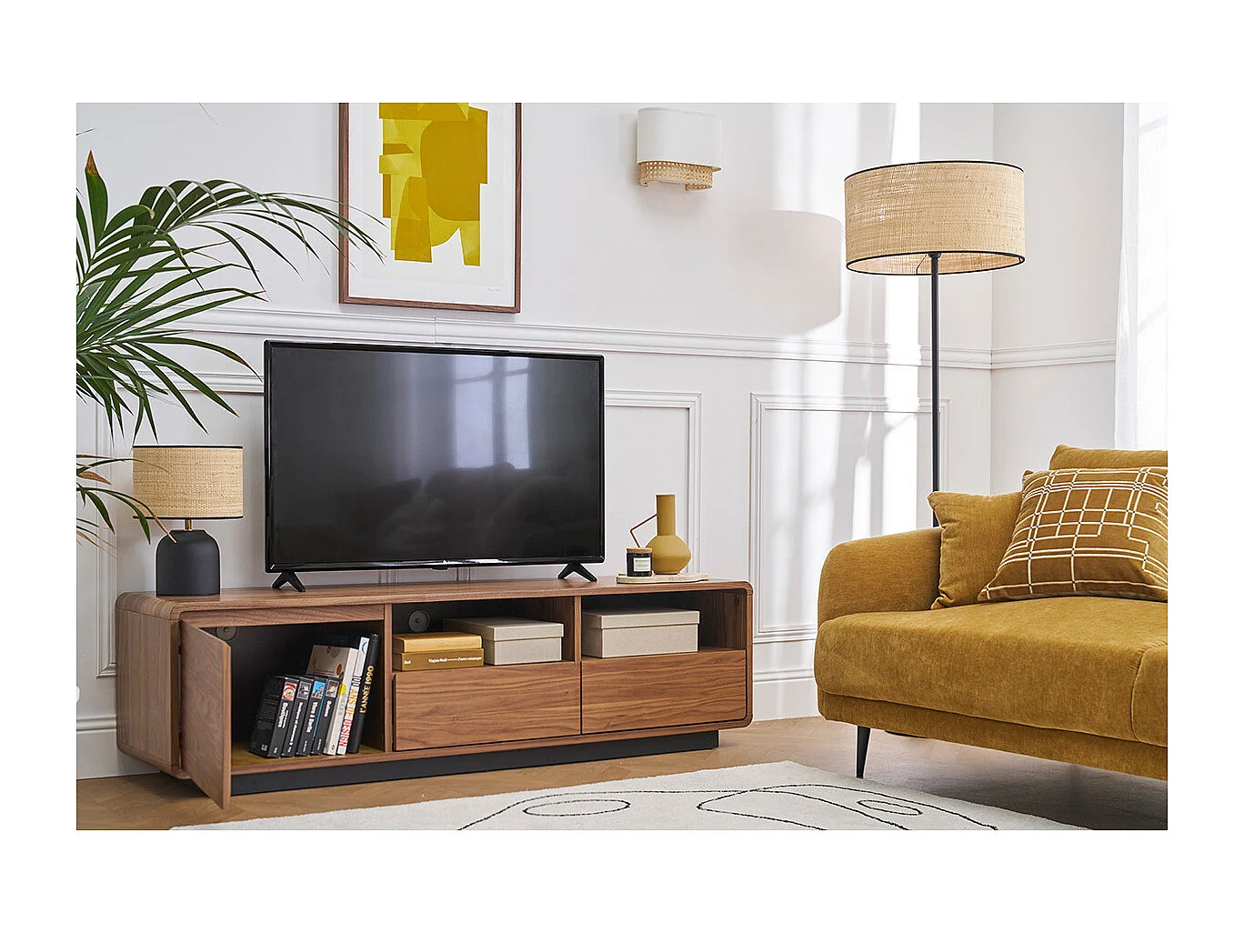 Mobile TV vintage finitura noce 160 cm JAKO