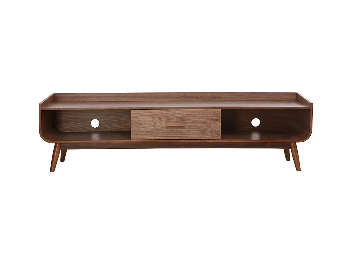 Meuble TV vintage bois noyer 180 cm HALLEN