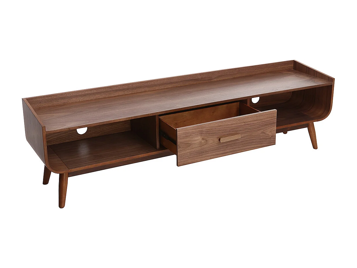 Meuble TV vintage bois noyer 180 cm HALLEN