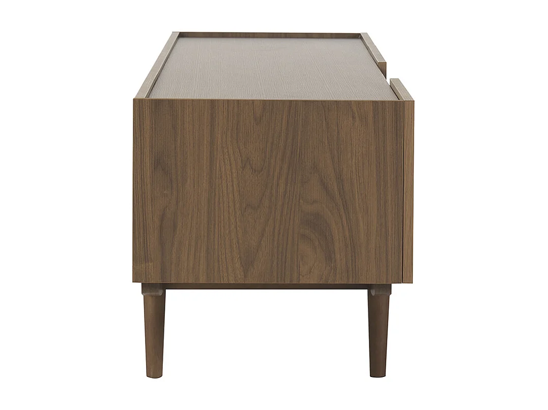 Meuble TV finition bois foncé noyer 3 portes L180 cm SANAA