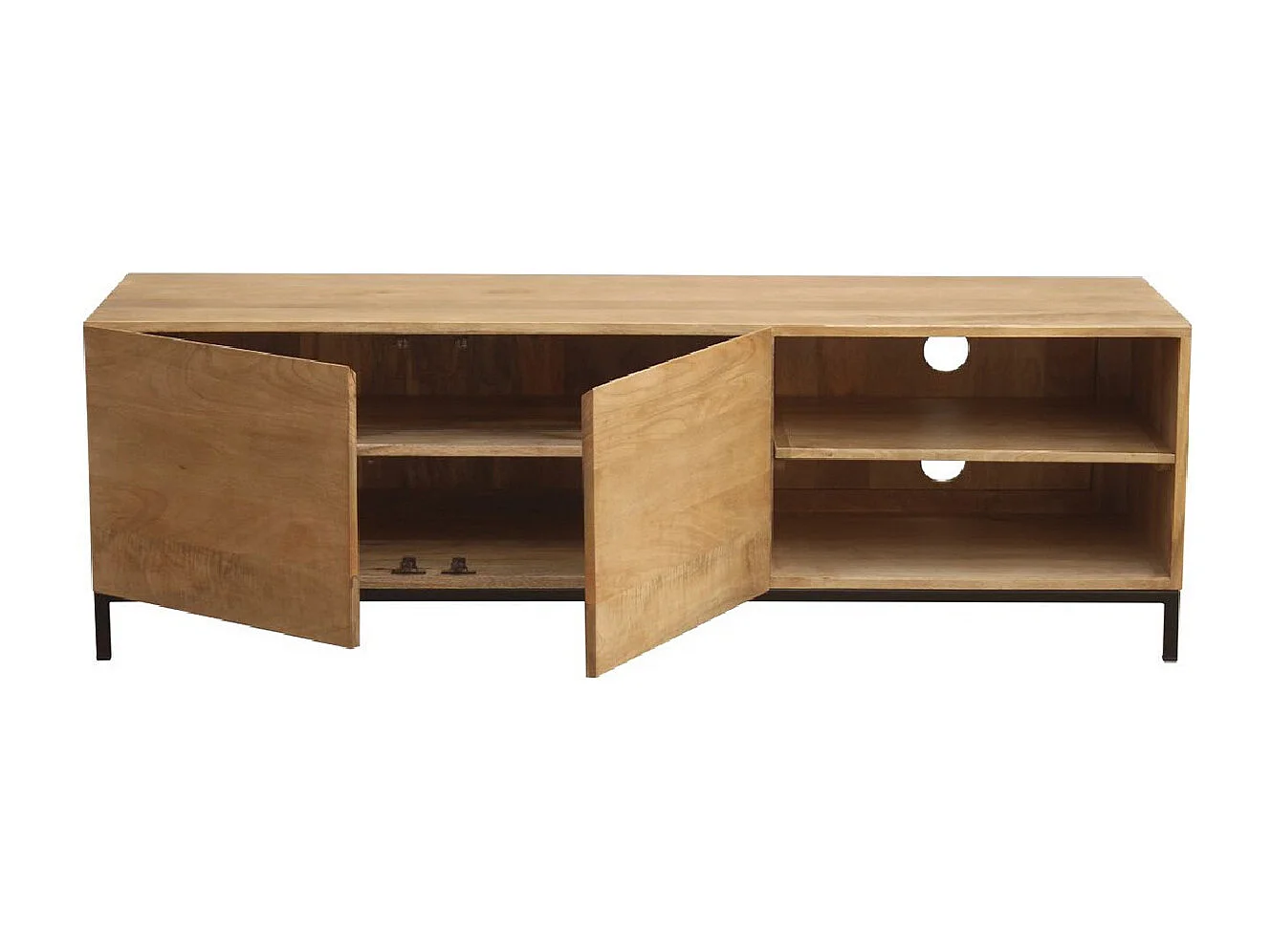 Meuble TV industriel en bois manguier massif et métal L145 cm YPSTER