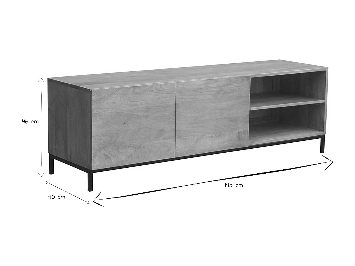 Mueble TV industrial mango y metal YPSTER