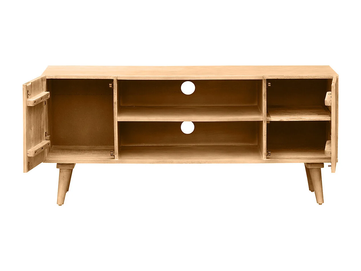 Mueble TV de madera maciza de mango 135 cm RUBIA