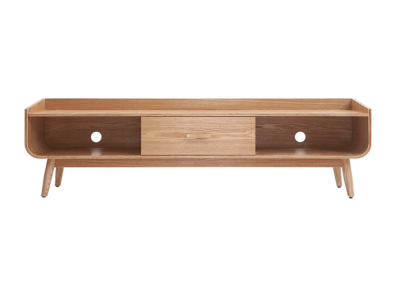 Meuble TV scandinave en bois clair L180 cm HALLEN