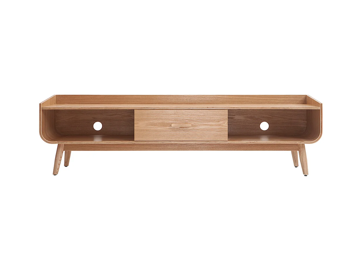 Meuble TV scandinave en bois clair L180 cm HALLEN