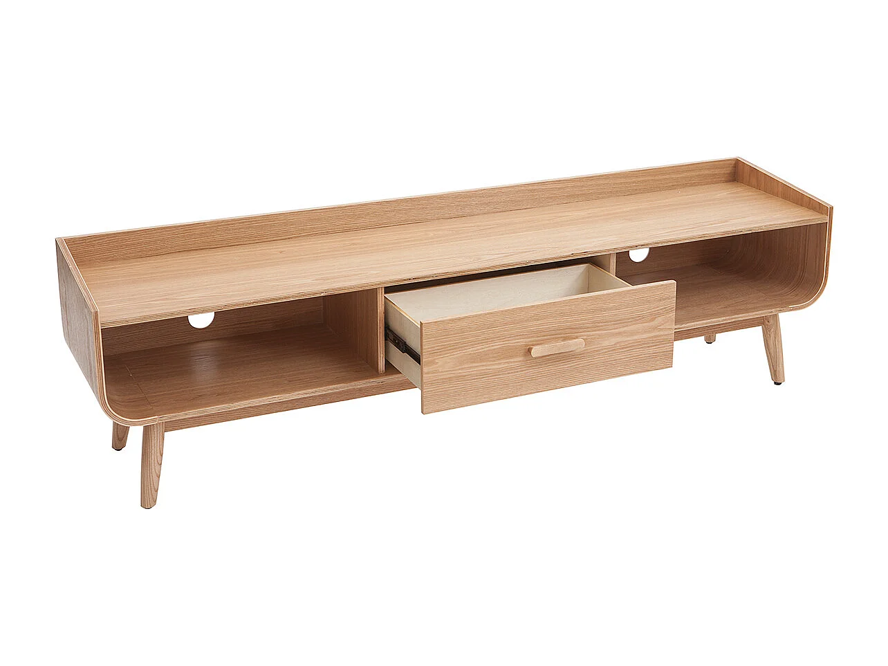 Meuble TV scandinave en bois clair L180 cm HALLEN