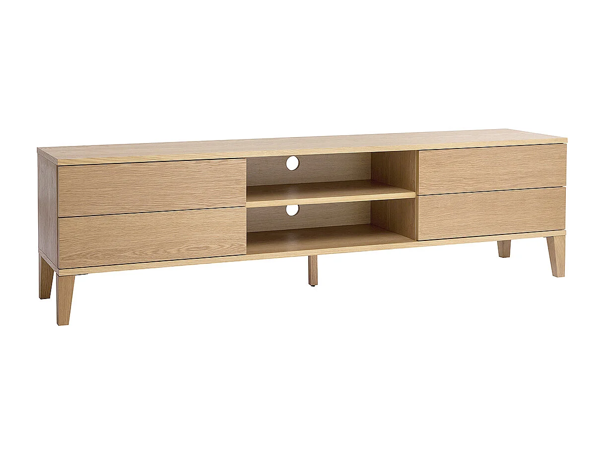 Mobile TV scandinavo legno chiaro L180 cm FREDDY