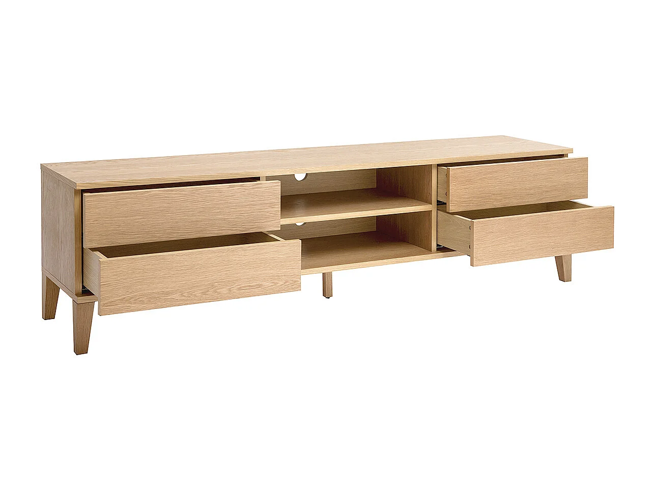 Mobile TV scandinavo legno chiaro L180 cm FREDDY