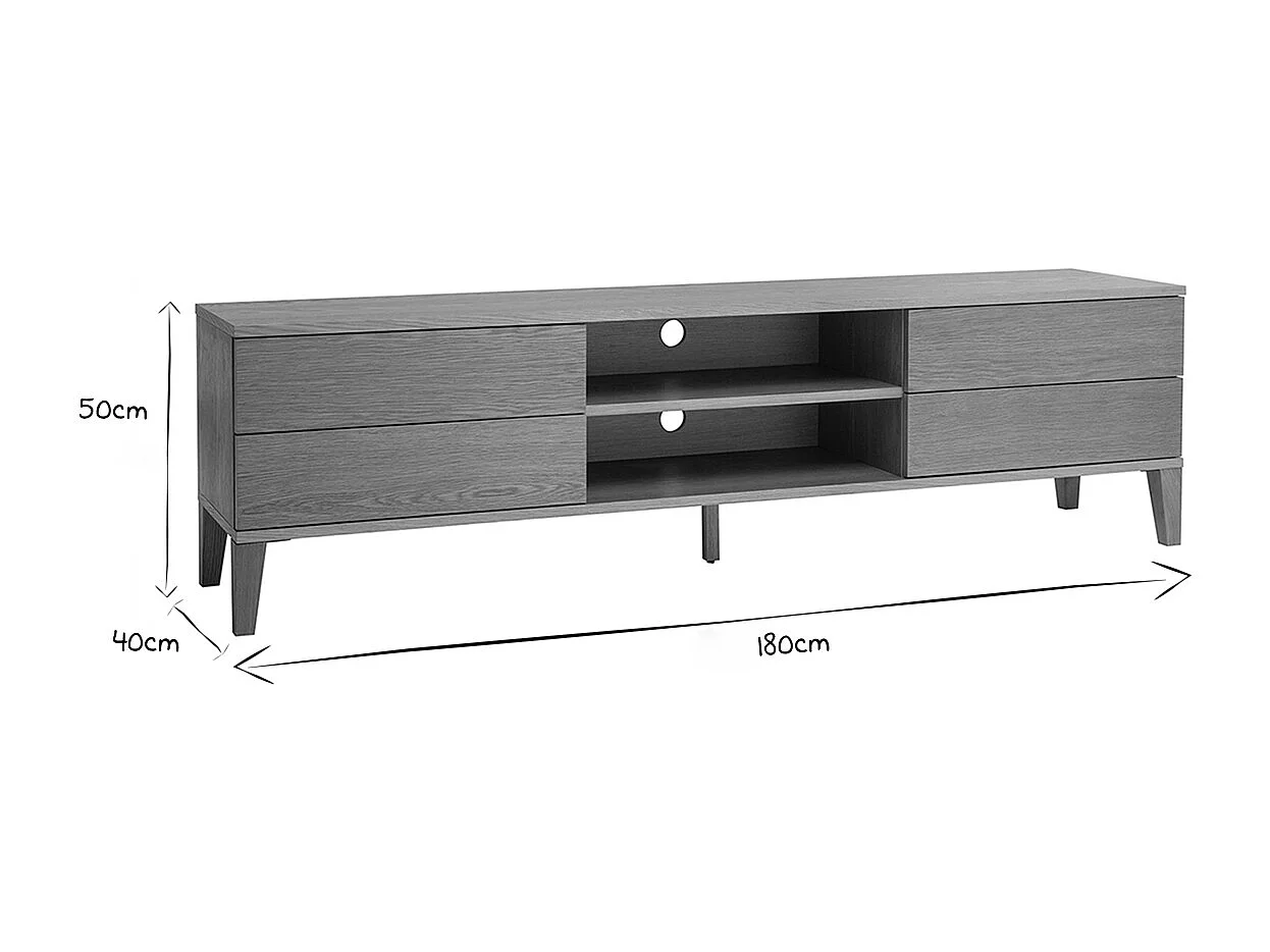 Mobile TV scandinavo legno chiaro L180 cm FREDDY