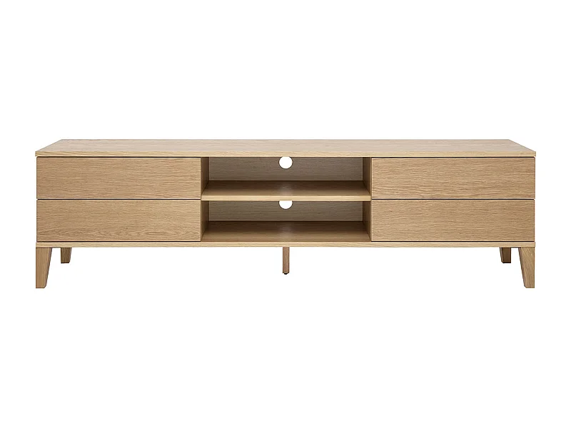 Meuble TV scandinave bois clair chêne 4 tiroirs L180 cm FREDDY
