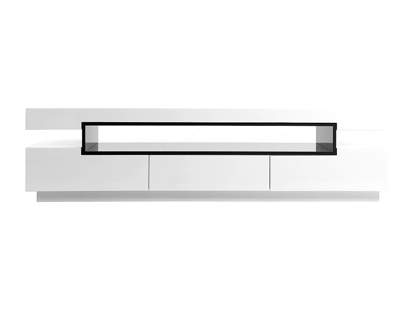 Meuble TV design blanc laqué brillant L200 cm LIVO