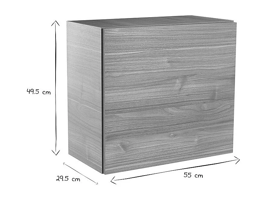 Rangement mural fermé carré finition bois clair L55 cm ETERNEL