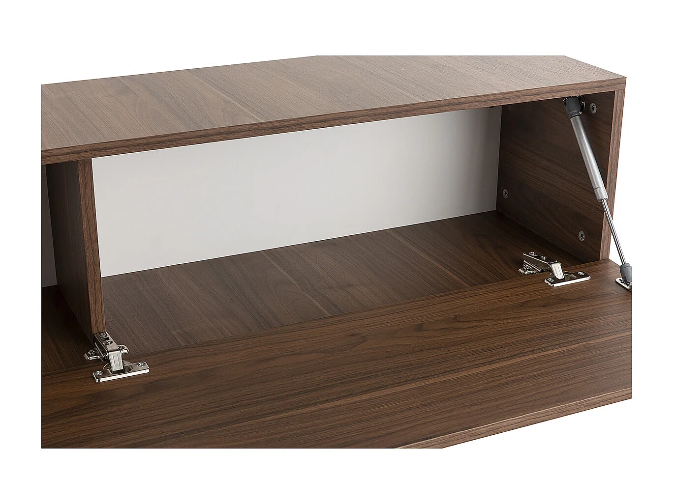 Élément mural TV horizontal finition bois foncé noyer L137.5 cm ETERNEL