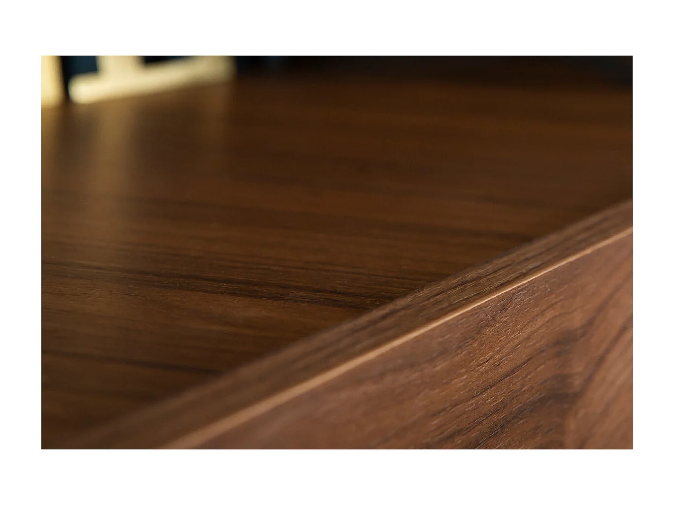 Élément mural TV horizontal finition bois foncé noyer L137.5 cm ETERNEL