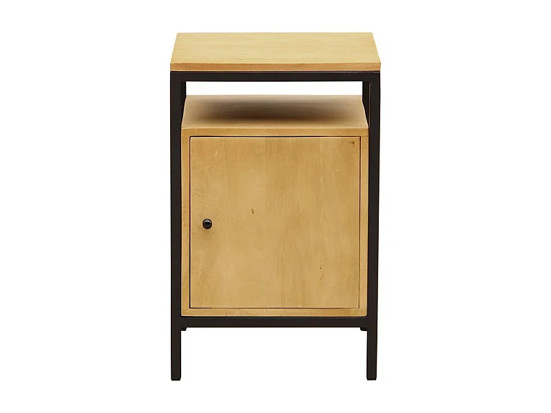 Aufbewahrungsbox Schreibtisch Mangoholz und schwarzes Metall OPIUM