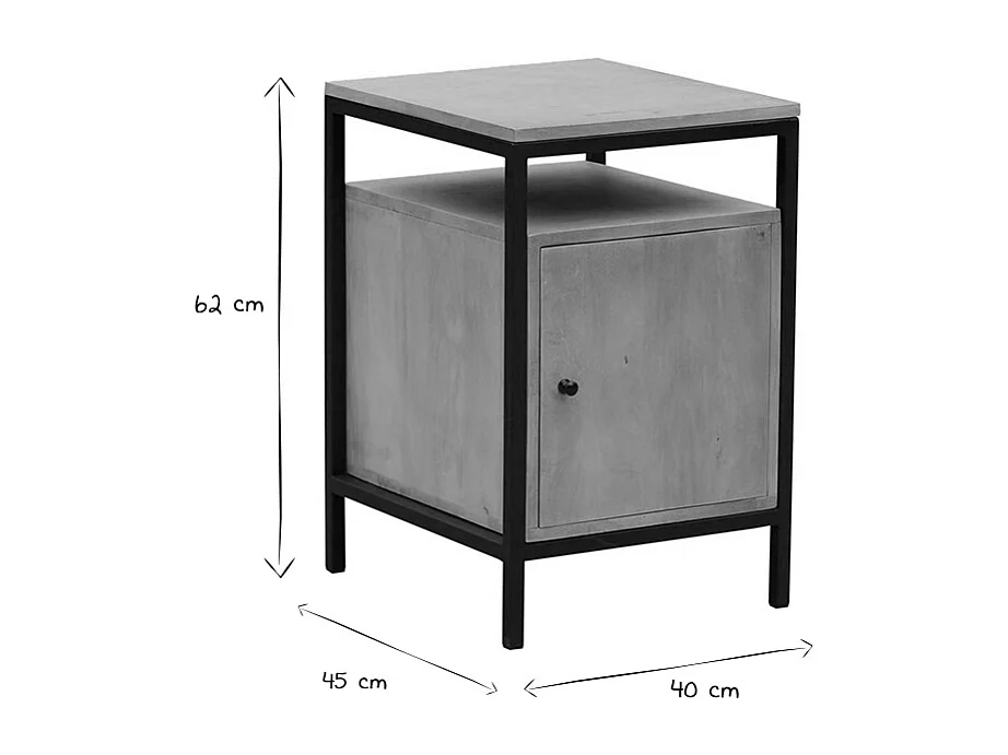 Aufbewahrungsbox Schreibtisch Mangoholz und schwarzes Metall OPIUM