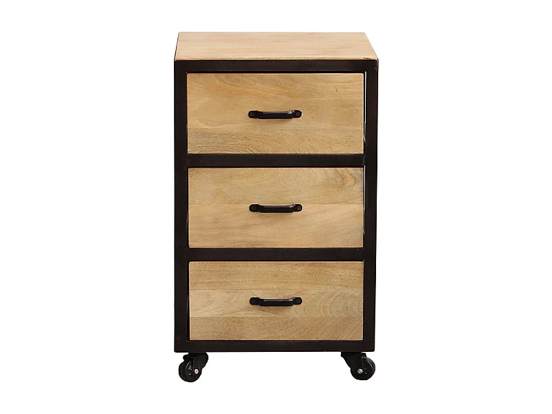 Cajonera de escritorio industrial madera maciza INDUSTRIA