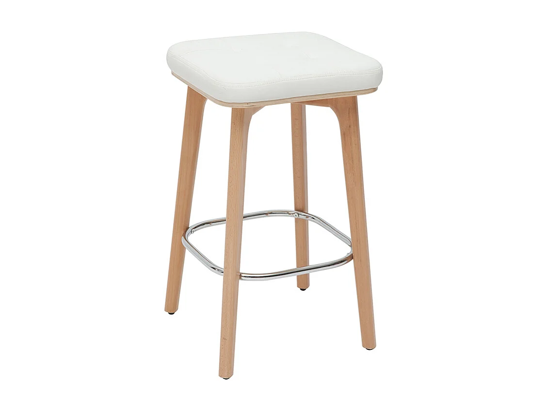 Barhocker weiß und helles Holz 65 cm (2er-Set) GRAMMA