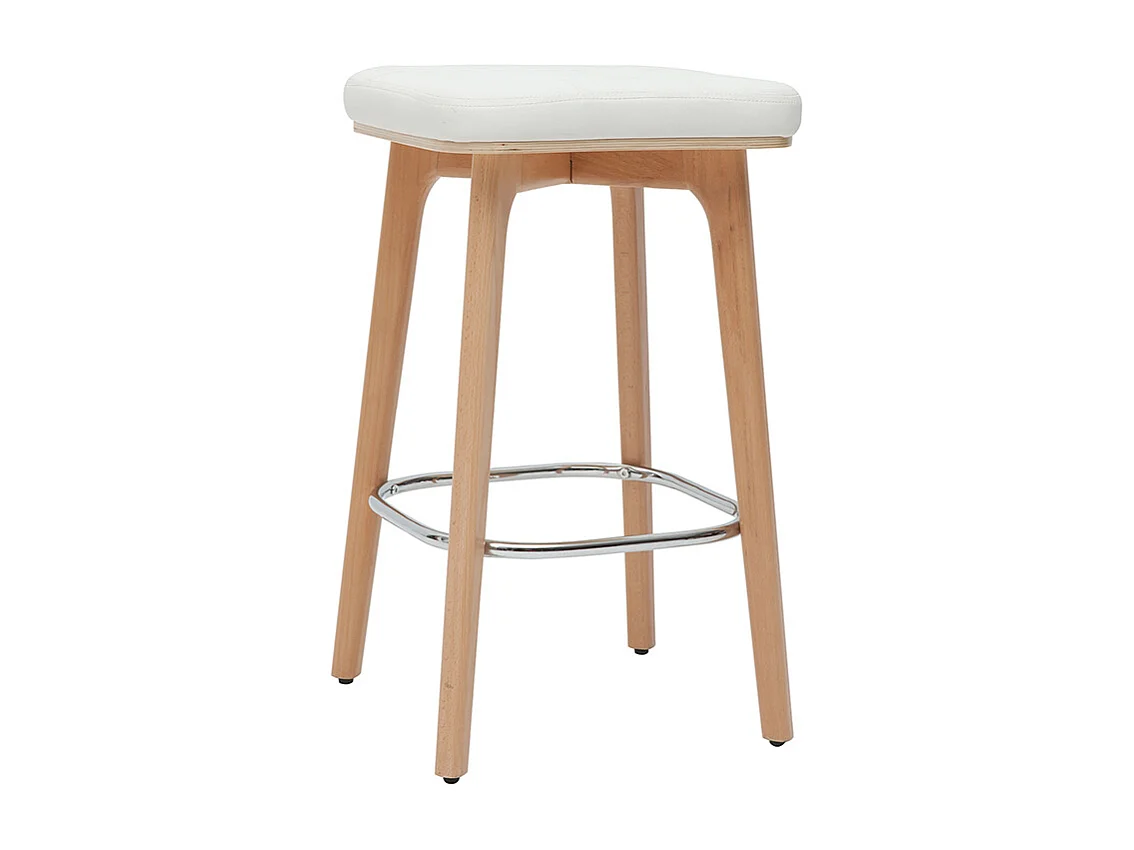 Sgabelli da bar bianco e legno chiaro 65 cm (set di 2) GRAMMA