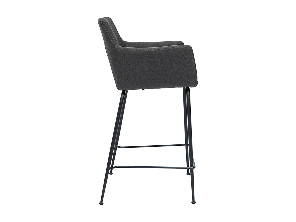 Tabourets de bar en tissu gris anthracite H65 cm (lot de 2) CARLIE