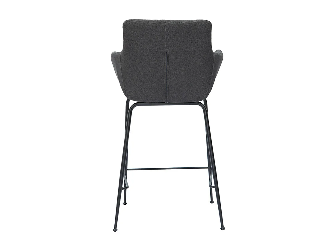 Tabourets de bar en tissu gris anthracite H65 cm (lot de 2) CARLIE