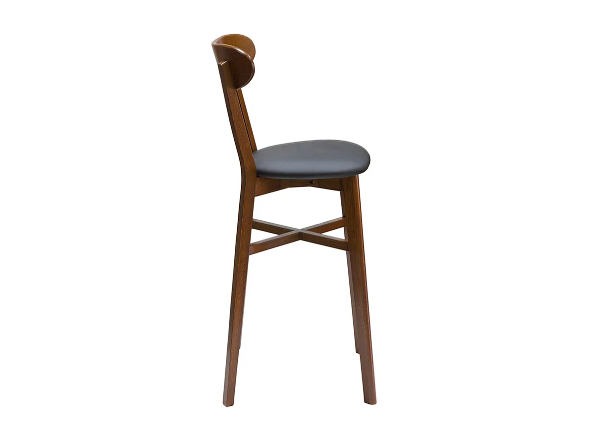 Tabouret de bar vintage noyer et noir H75 cm DOVE