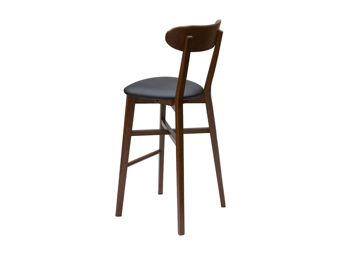 Tabouret de bar vintage noyer et noir H75 cm DOVE