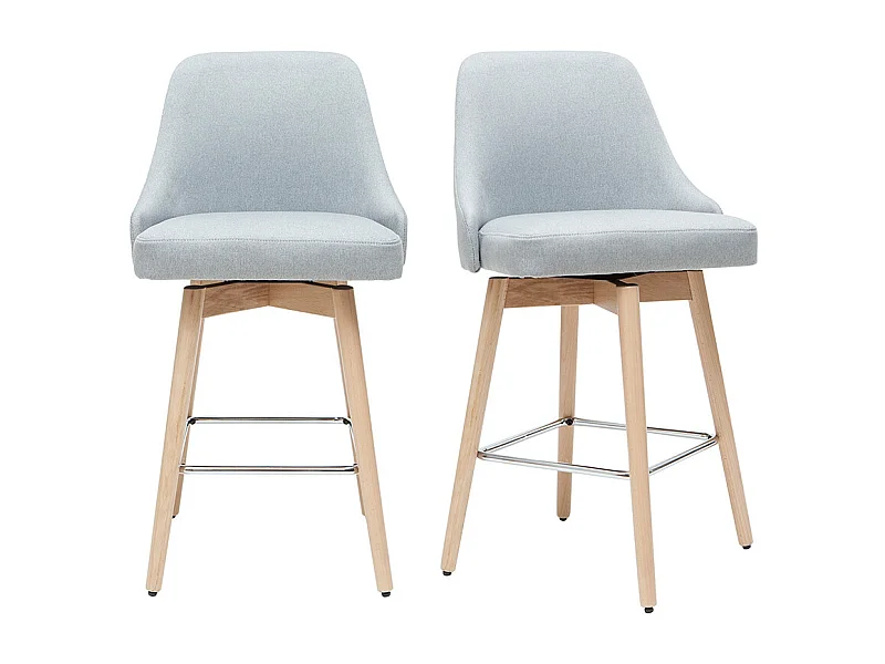 Taburetes de bar nórdicos giratorios gris claro A65 cm (lote de 2) HASTA