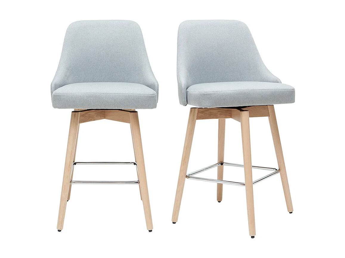 Taburetes de bar nórdicos giratorios gris claro A65 cm (lote de 2) HASTA