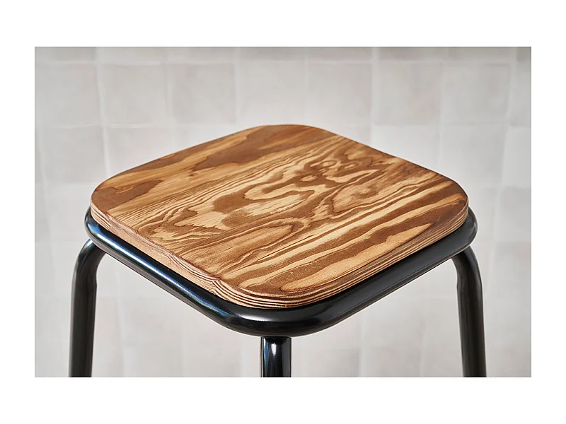 Set di 2 sgabelli da bar design nero H75cm MEMPHIS